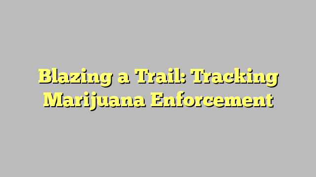 Blazing a Trail: Tracking Marijuana Enforcement